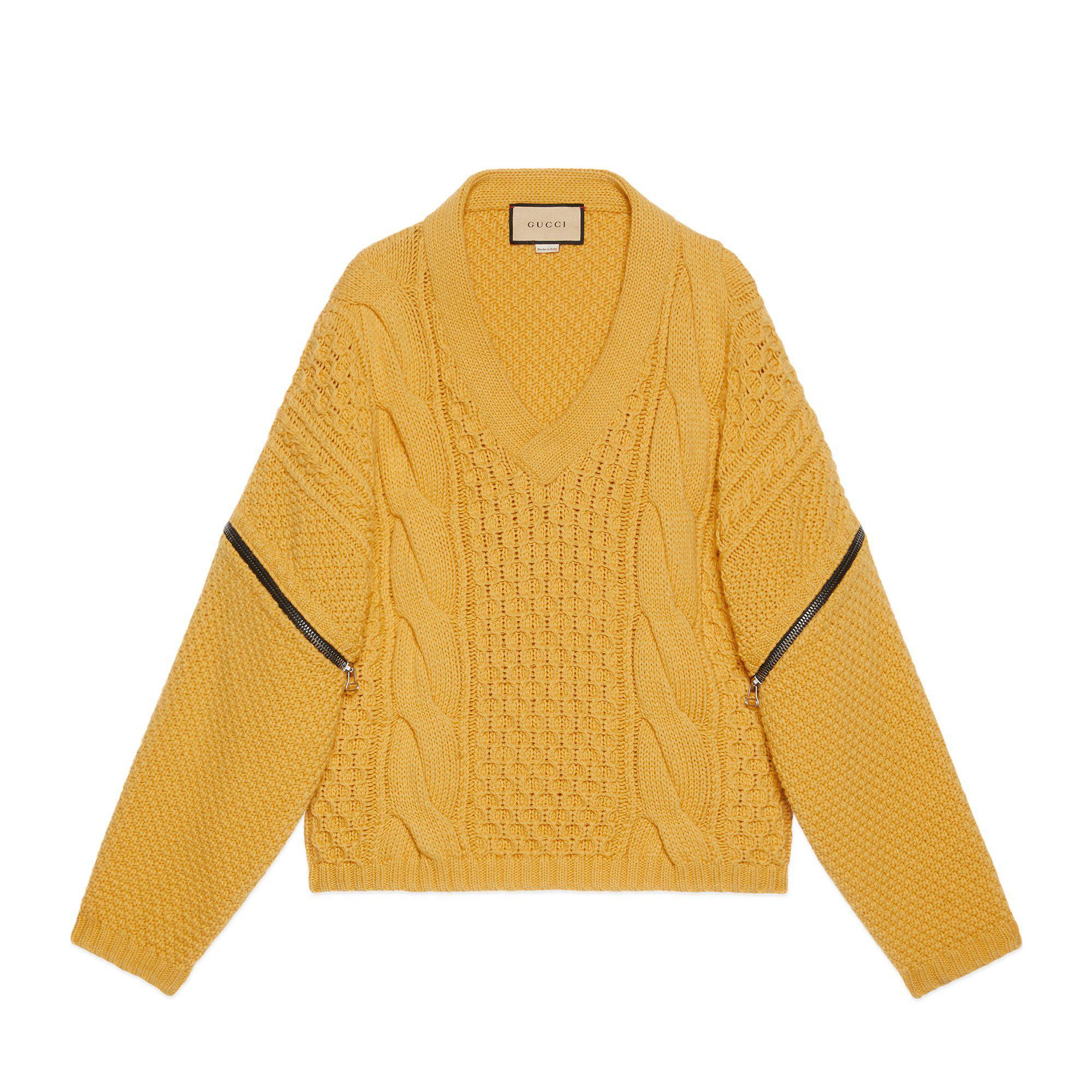 Gucci Men's Cable Knit Sweater With 