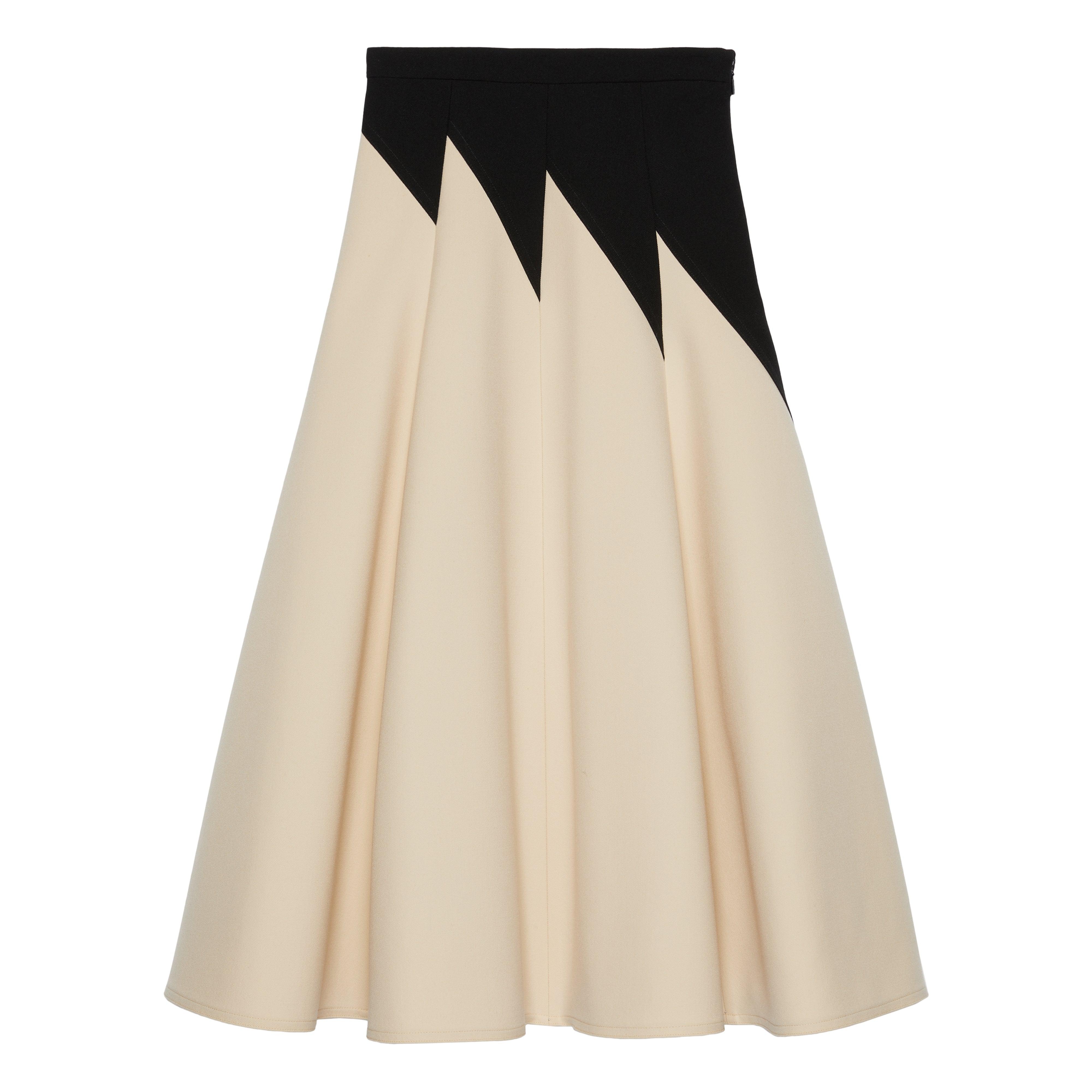 Gucci Women's DSM Exclusive Wool Cover Comfort Midi Skirt (Black/Ivory) by GUCCI