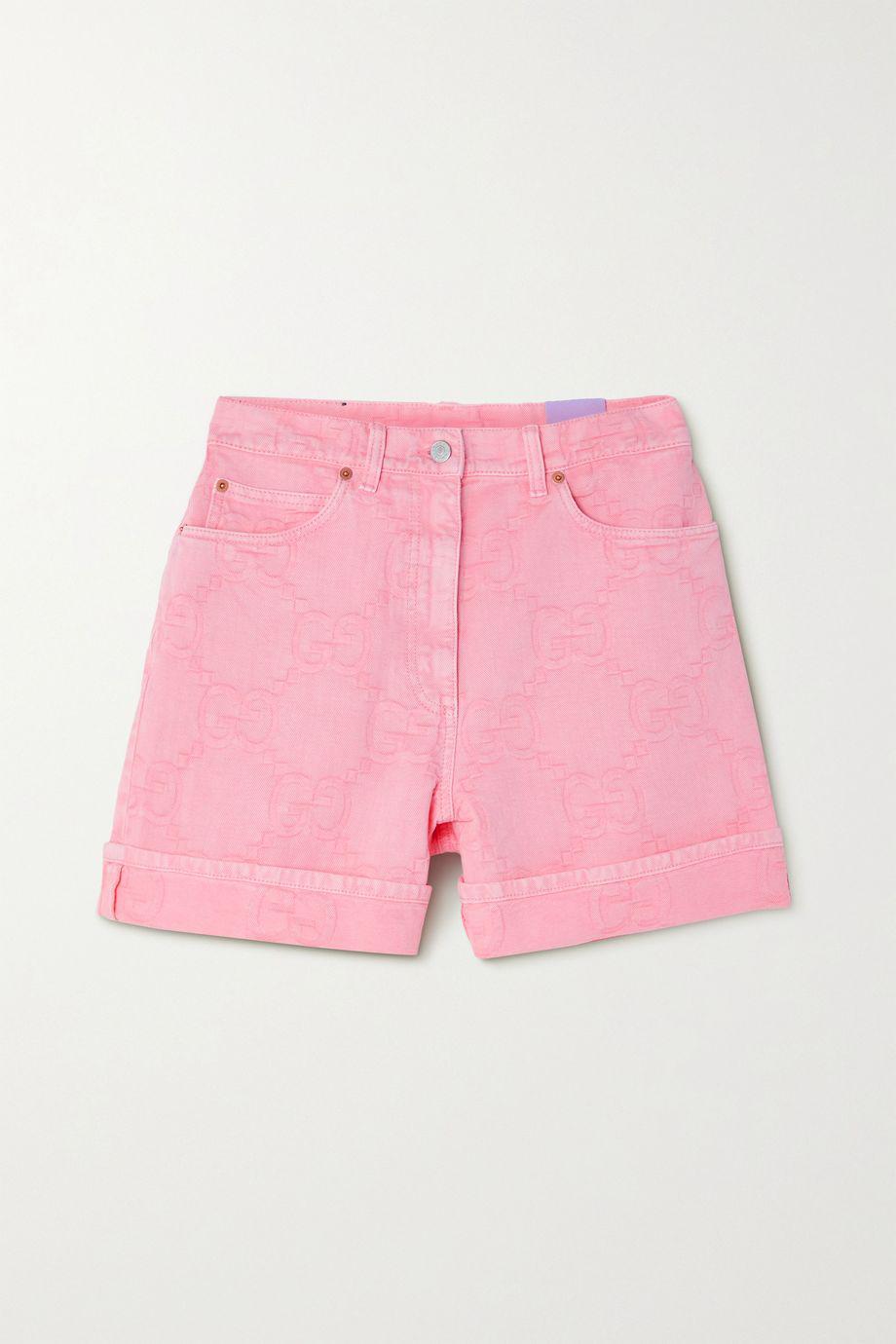Love Parade denim-jacquard shorts by GUCCI