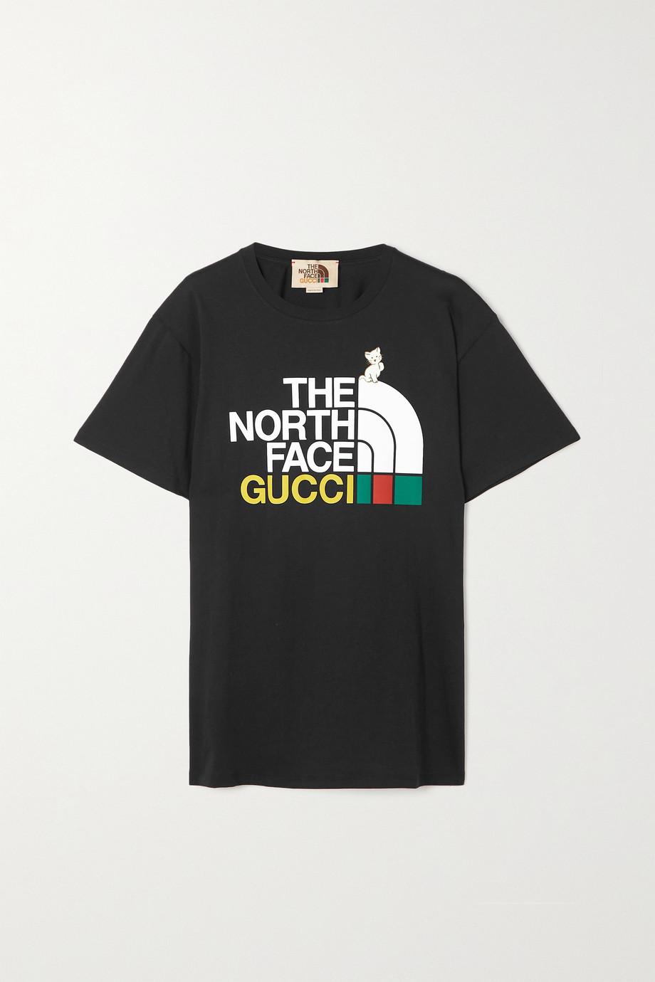 + The North Face printed cotton-jersey T-shirt by GUCCI