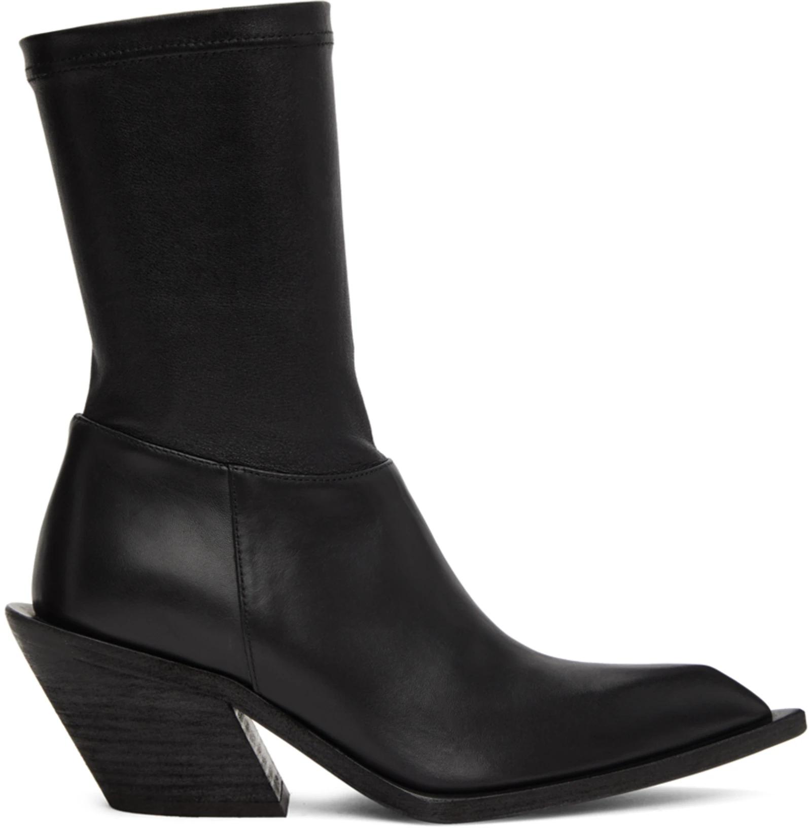 Black Chunky Low Boots by HAIDER ACKERMANN