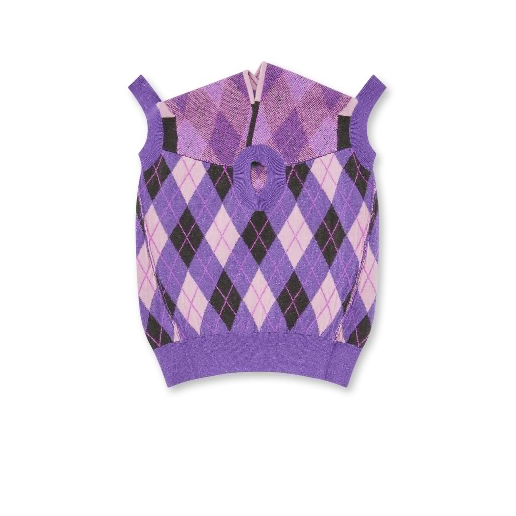 Heaven by Kiko Kostadinov Women's Two Way Argyle Vest (Purple Multi) by HEAVEN