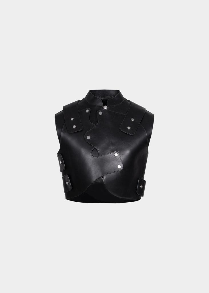 ATMOSPHERIC LEATHER VEST by HELIOT EMIL