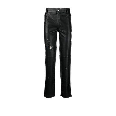 Black Secluse Leather Trousers by HELIOT EMIL