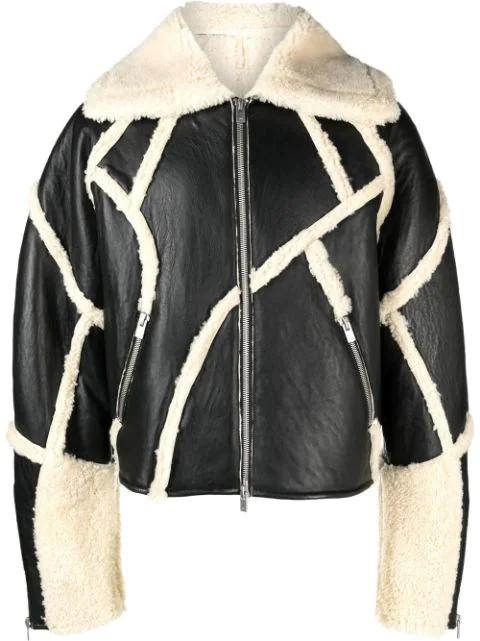 Black Consinnity Leather Jacket by 