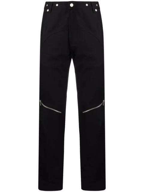 zip-detailed straight-leg trousers by HELIOT EMIL