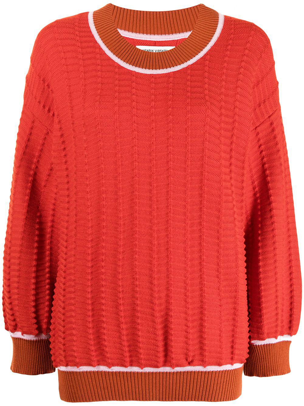 Stamp intarsia-knit jumper by HENRIK 