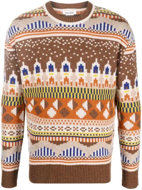 intarsia-knit design jumper by HENRIK 