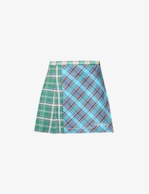 Victoria check-print mid-rise cotton mini skirt by HOUSE OF SUNNY
