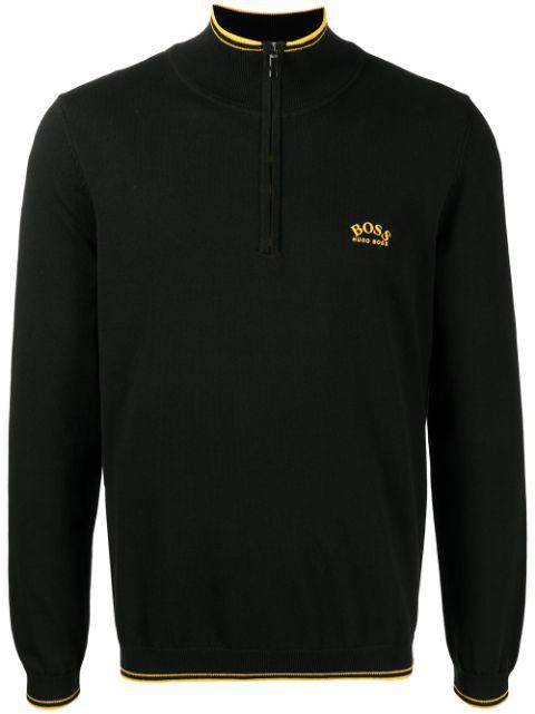 hugo boss zip neck jumper