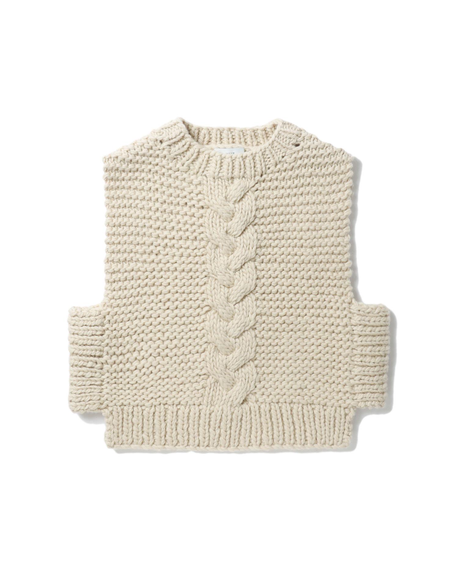 Relaxed cable-knit vest by HYKE | jellibeans