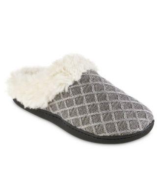 women's isotoner amanda chunky sweater knit hoodback slippers