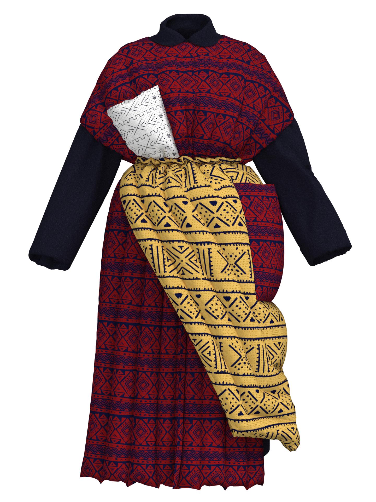 Coat with puffer skirt by IV & RUZALINA