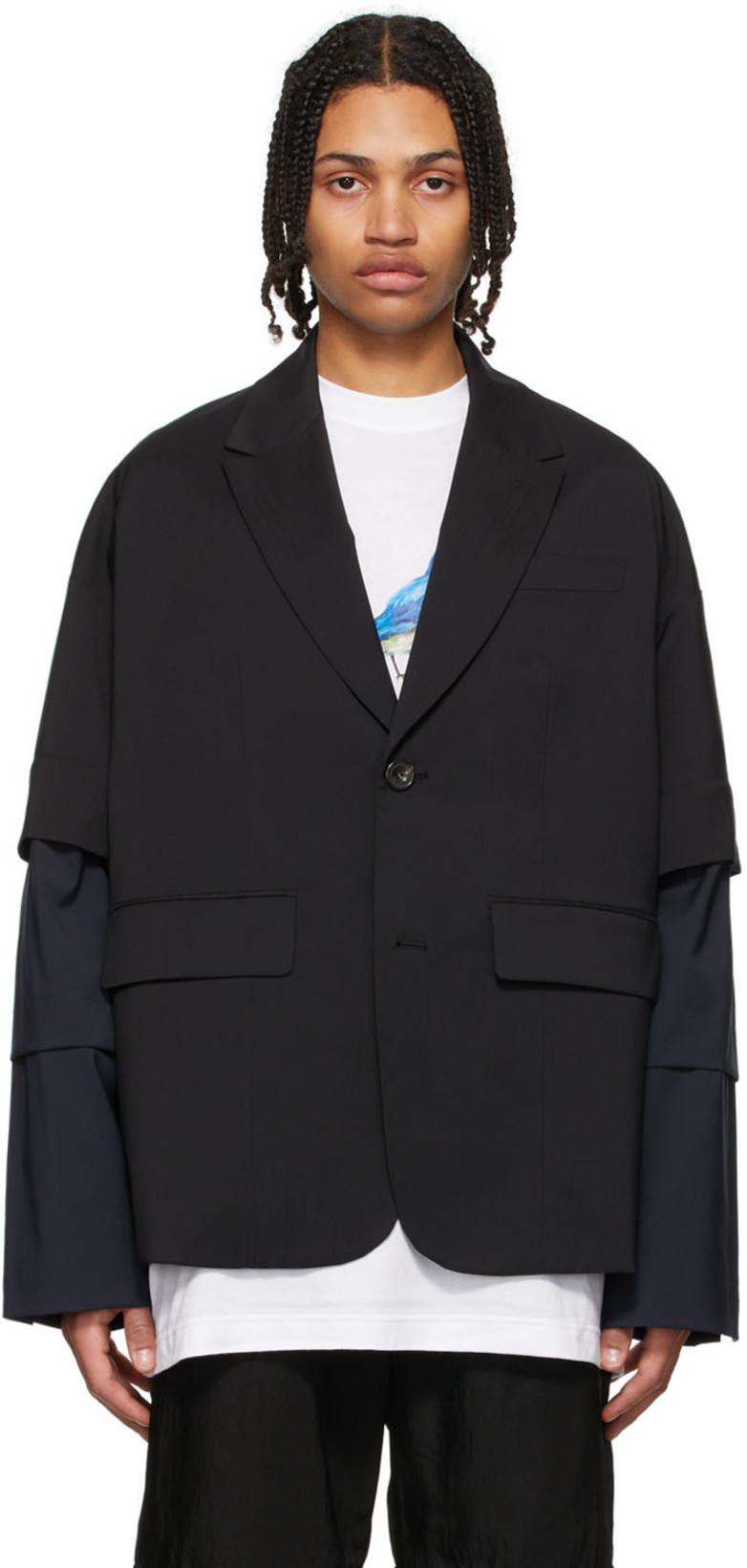 Mens Clothing Jackets Waistcoats and gilets Ernest W Baker Synthetic Ssense Exclusive Country Club Blazer in Black for Men 