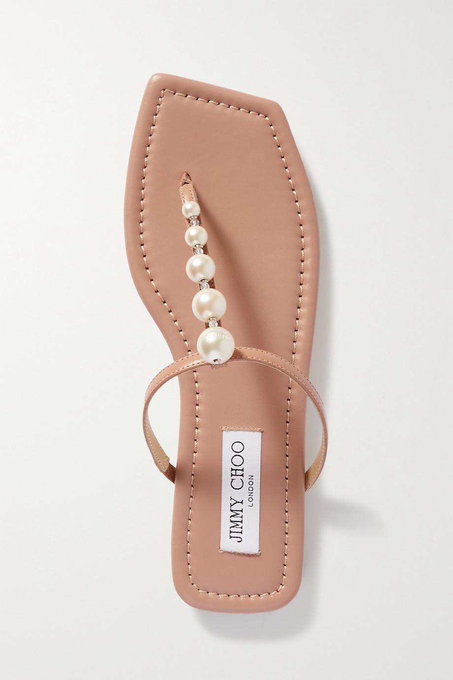 Alaina faux pearl-embellished leather sandals by JIMMY CHOO