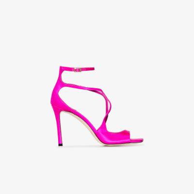 Pink Azia 95 satin sandals by JIMMY CHOO