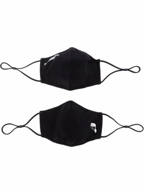 Womens Accessories Face masks Karl Lagerfeld Cotton K/protect Ikonik Set Of Two Face Masks in Black 