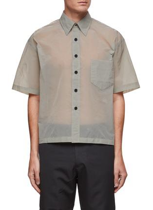 See-through checked overshirt by KARMUEL YOUNG