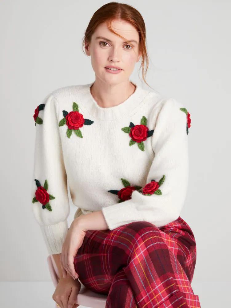 Crochet Roses Sweater by KATE SPADE NEW YORK