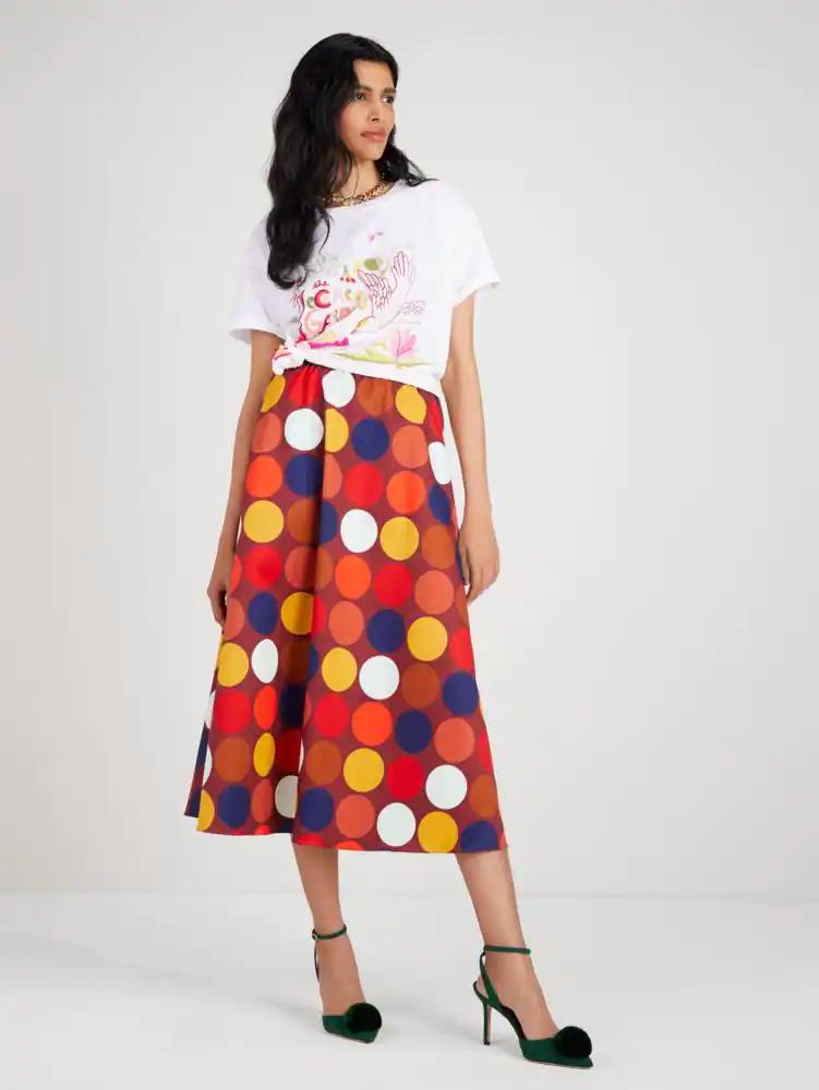 Dot Party Faille Skirt by KATE SPADE NEW YORK
