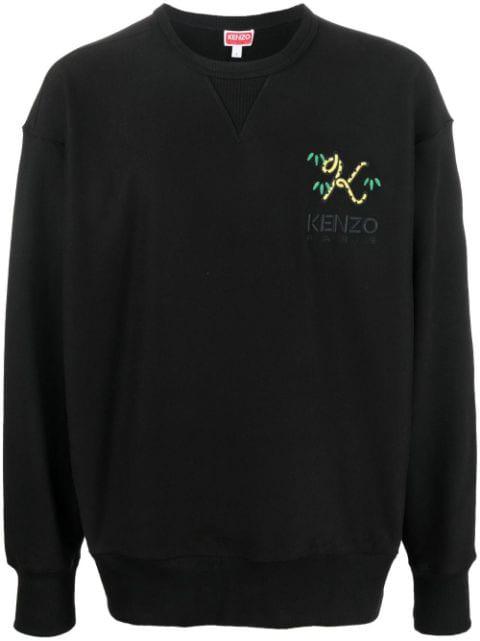embroidered-logo detail sweatshirt by KENZO