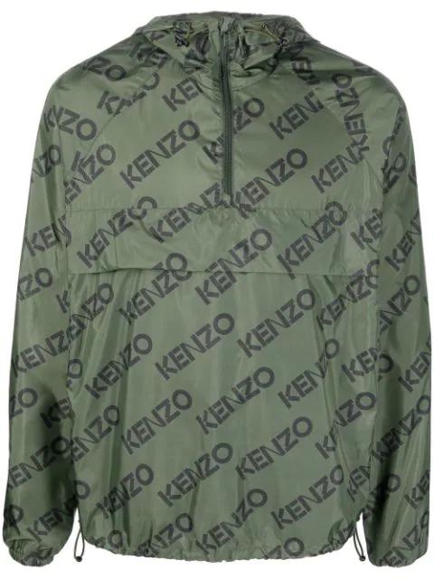 logo-print hoodied jacket by KENZO