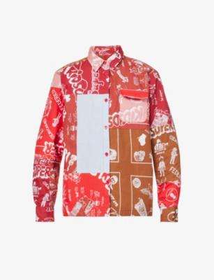 Patchwork graphic-print relaxed-fit cotton jacket by KIDSUPER STUDIOS