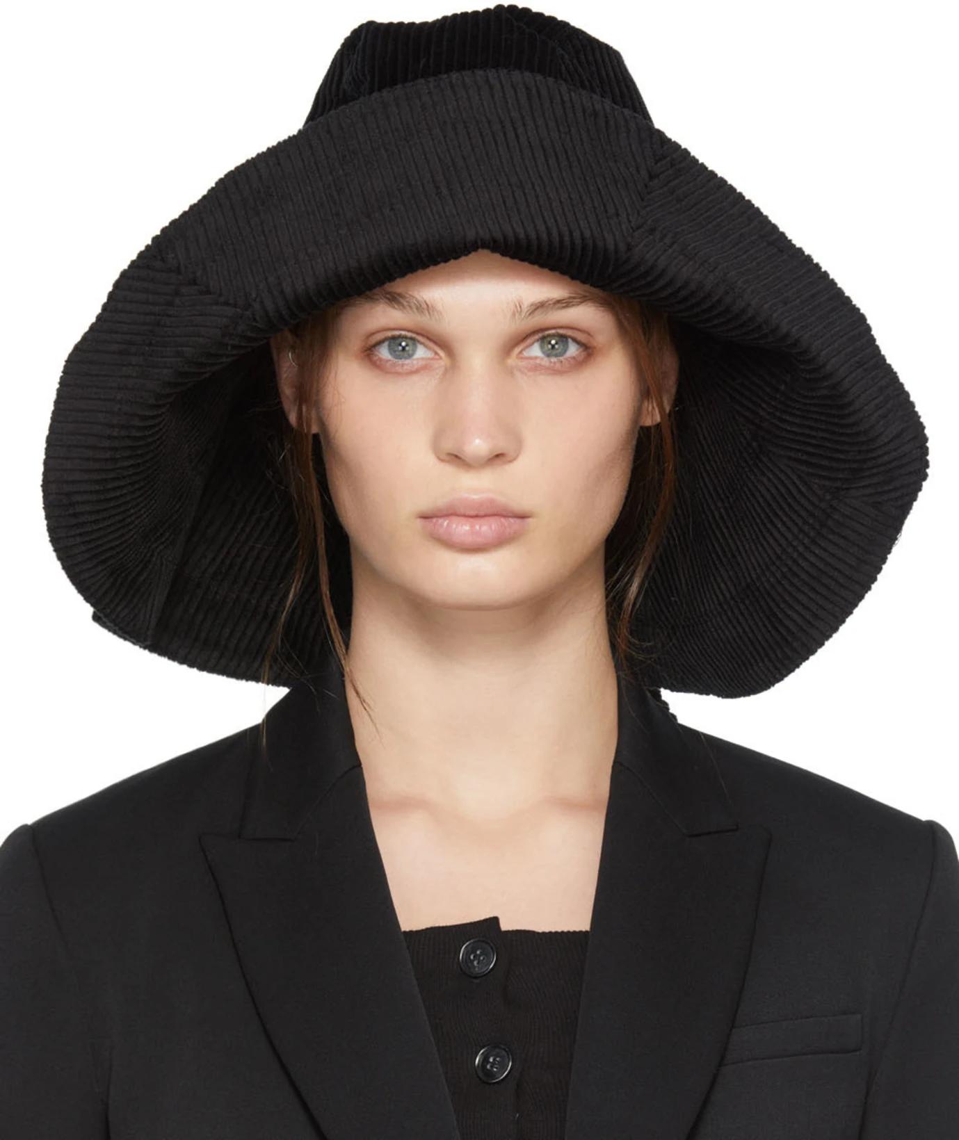 Black Corduroy Anna Hat by KIMHEKIM