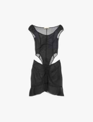 Celeste slim-fit mesh mini dress by KNWLS