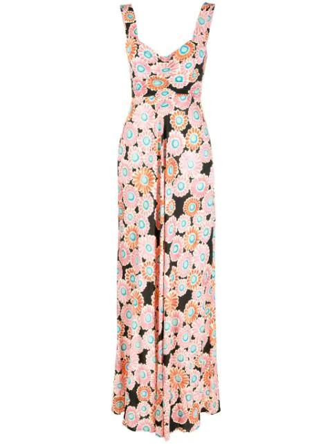 floral-print sleeveless maxi dress by LA DOUBLEJ
