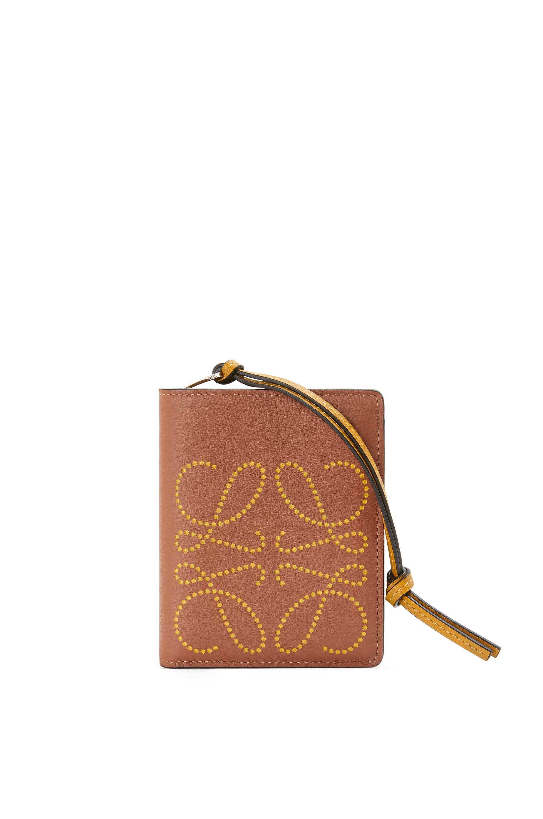 Brand compact zip wallet in classic calfskin by LOEWE
