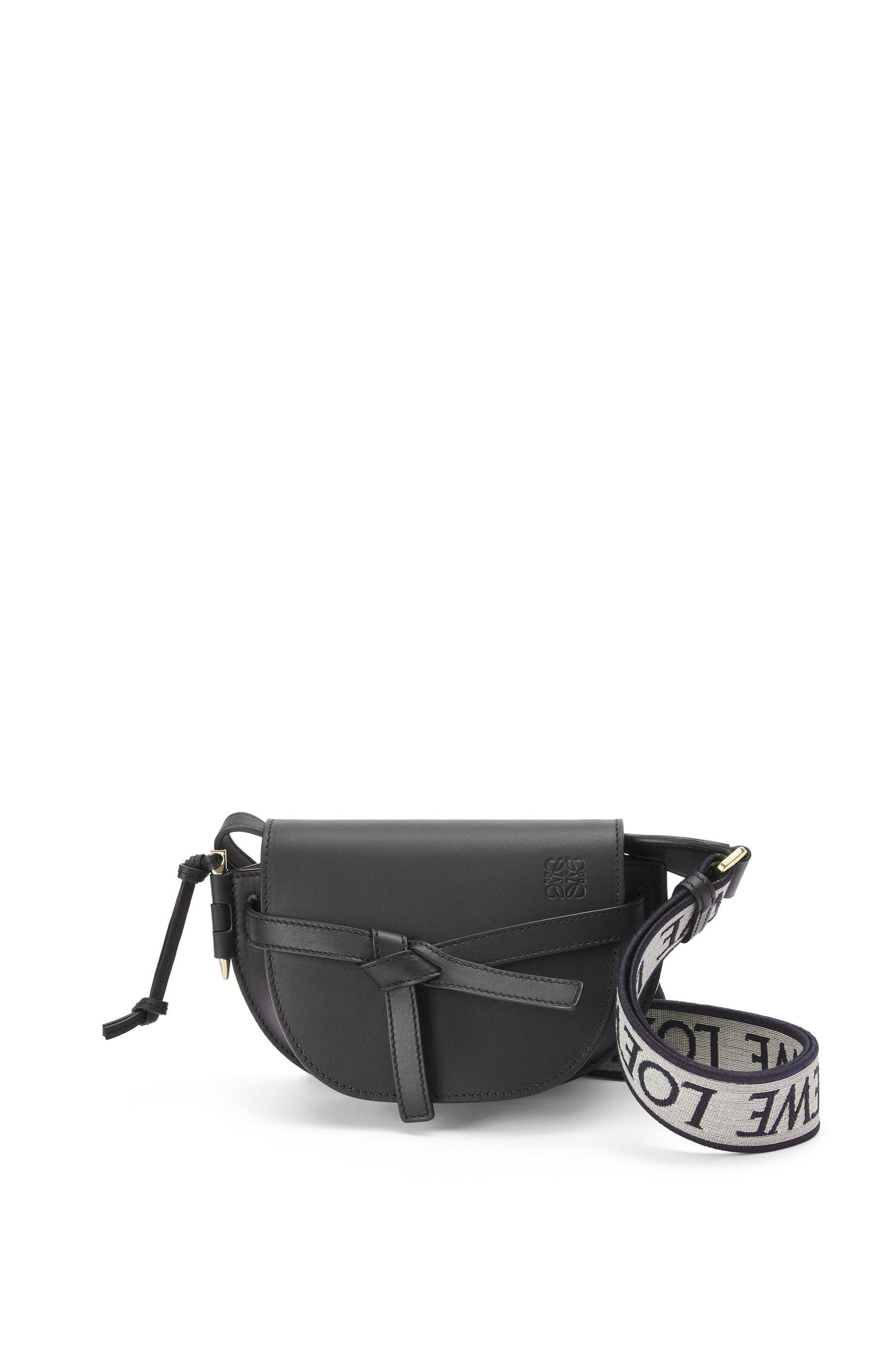 Mini Gate Dual bag in soft calfskin and jacquard by LOEWE