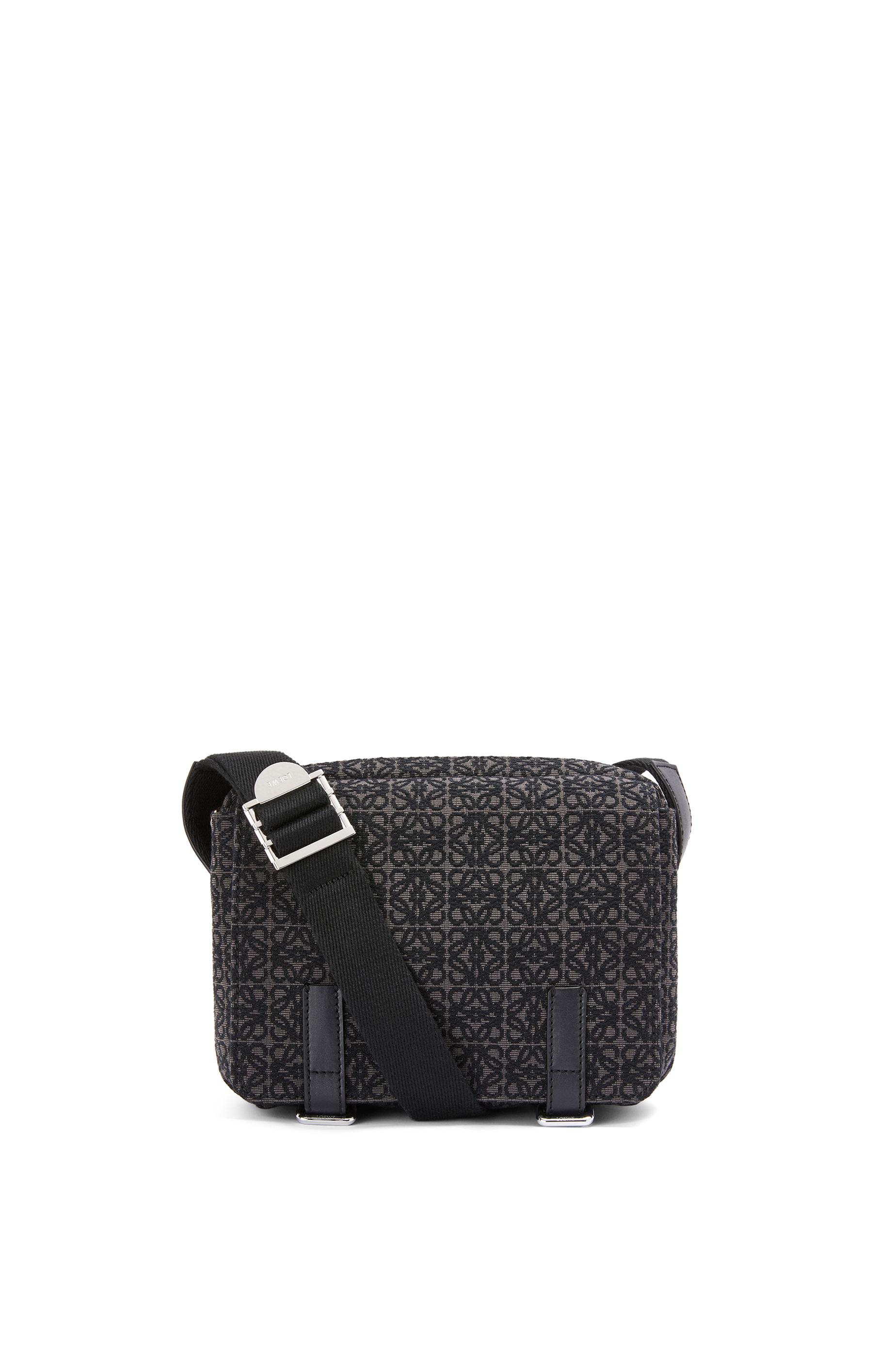 XS Military messenger bag in Anagram jacquard and calfskin by LOEWE