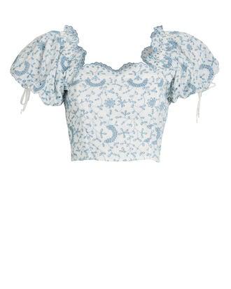 Melina Broderie Anglaise Crop Top by LOVESHACKFANCY