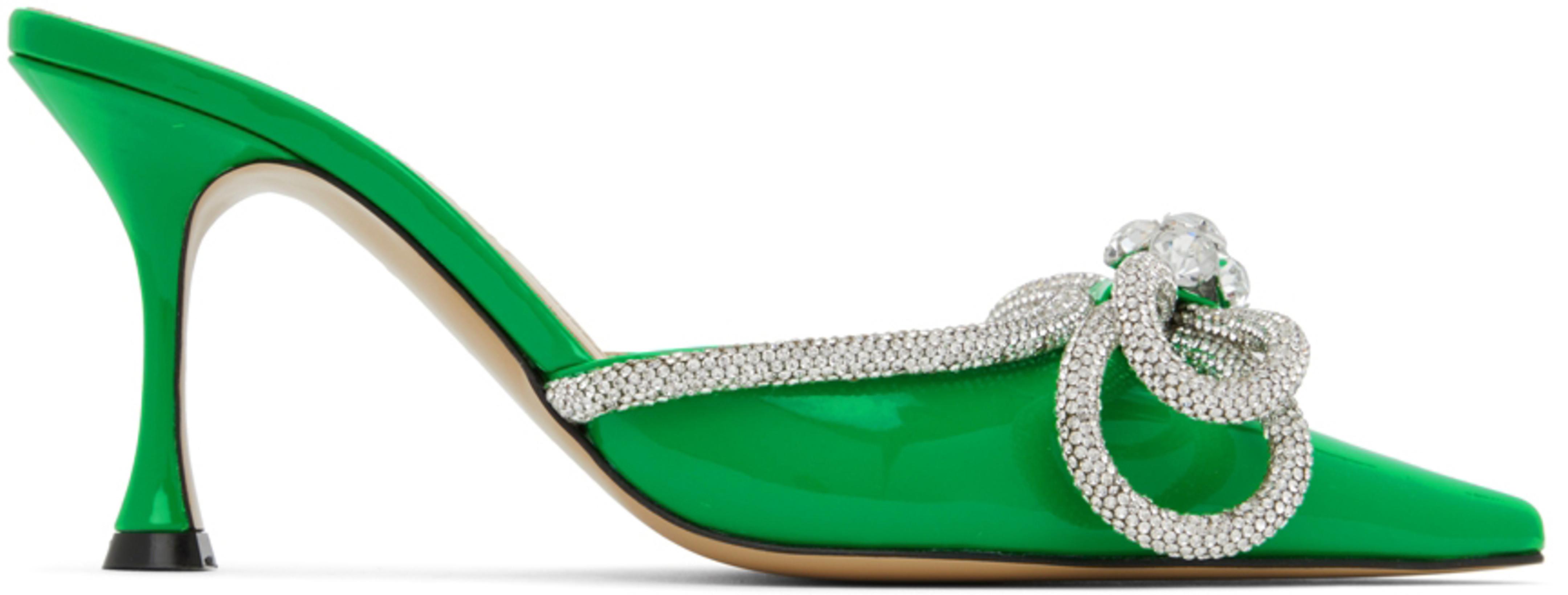 Green Double Bow Mules by MACH AND MACH