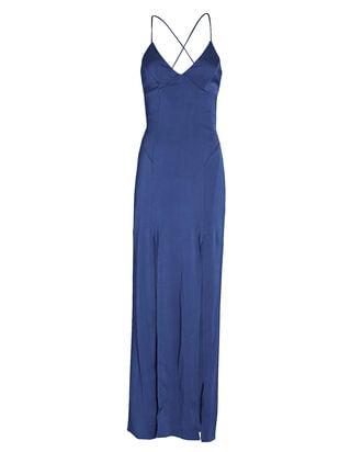 Facetime Tie-Back Satin Maxi Dress by MANNING CARTELL