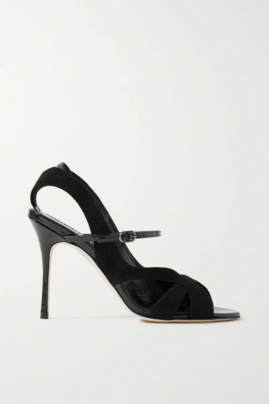 Parado 105 suede and patent-leather sandals by MANOLO BLAHNIK