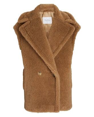 Teano oversize camel blend teddy vest 