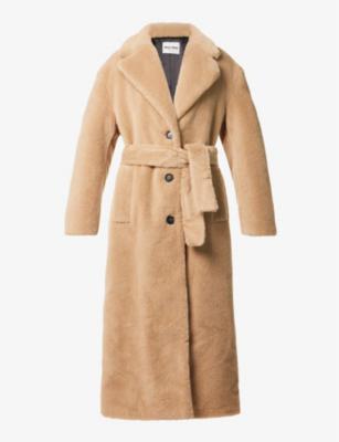 Notched-lapel relaxed-fit alpaca and cotton-blend coat by MIU MIU
