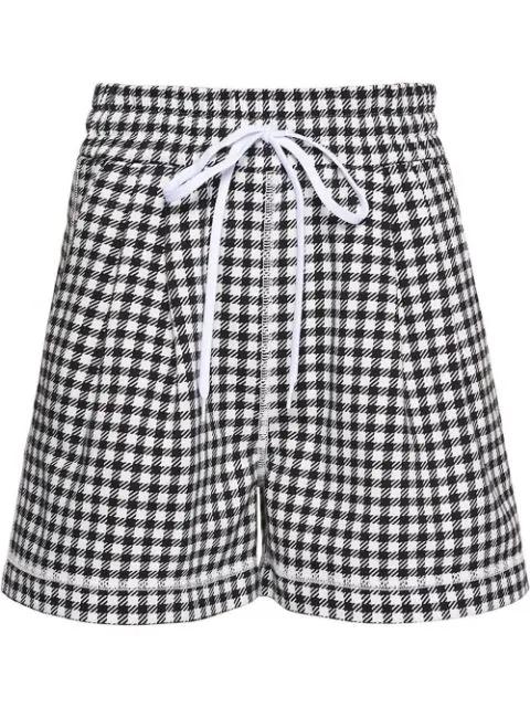 gingham drawstring high-waisted shorts by MIU MIU