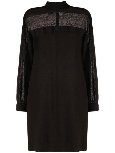 lace-panelled long-sleeved dress by MOSCHINO