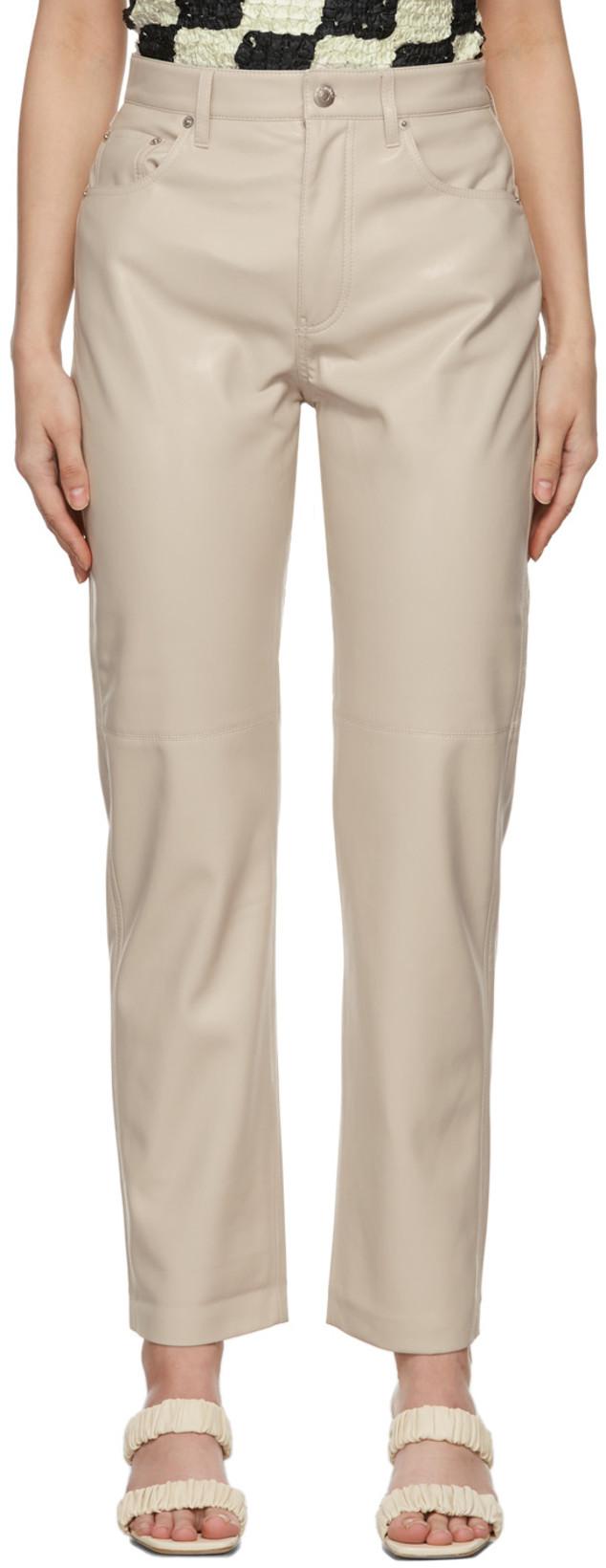 Natural Slacks and Chinos Womens Trousers Slacks and Chinos Nanushka Trousers Nanushka Beata Cotton Blend Pants in Ivory 