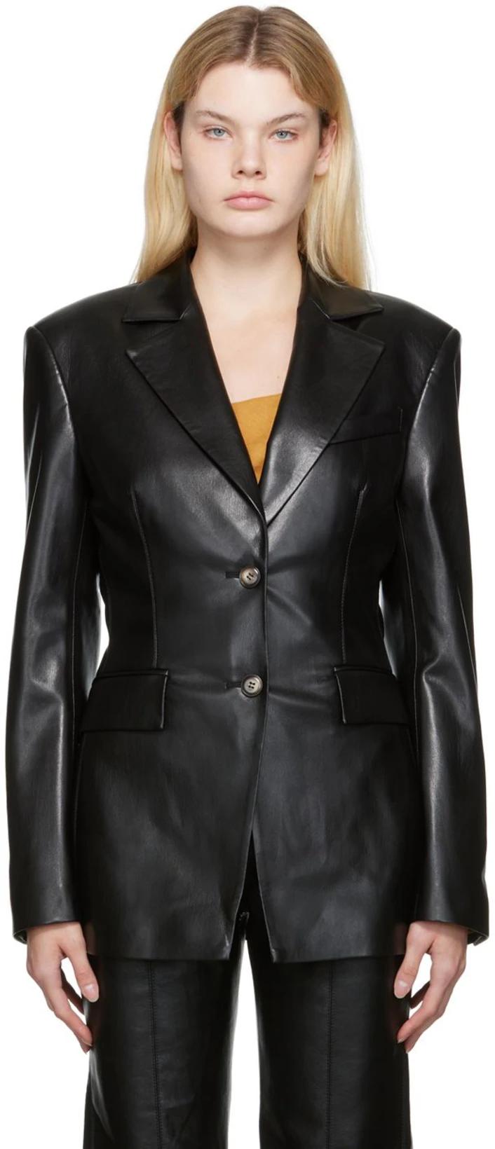 nanushka hathi vegan leather blazer