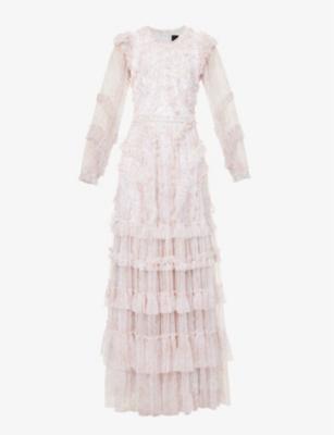 Vintage Ditsy ruffled woven maxi dress by NEEDLE&THREAD