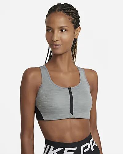 nike pro bra zip front