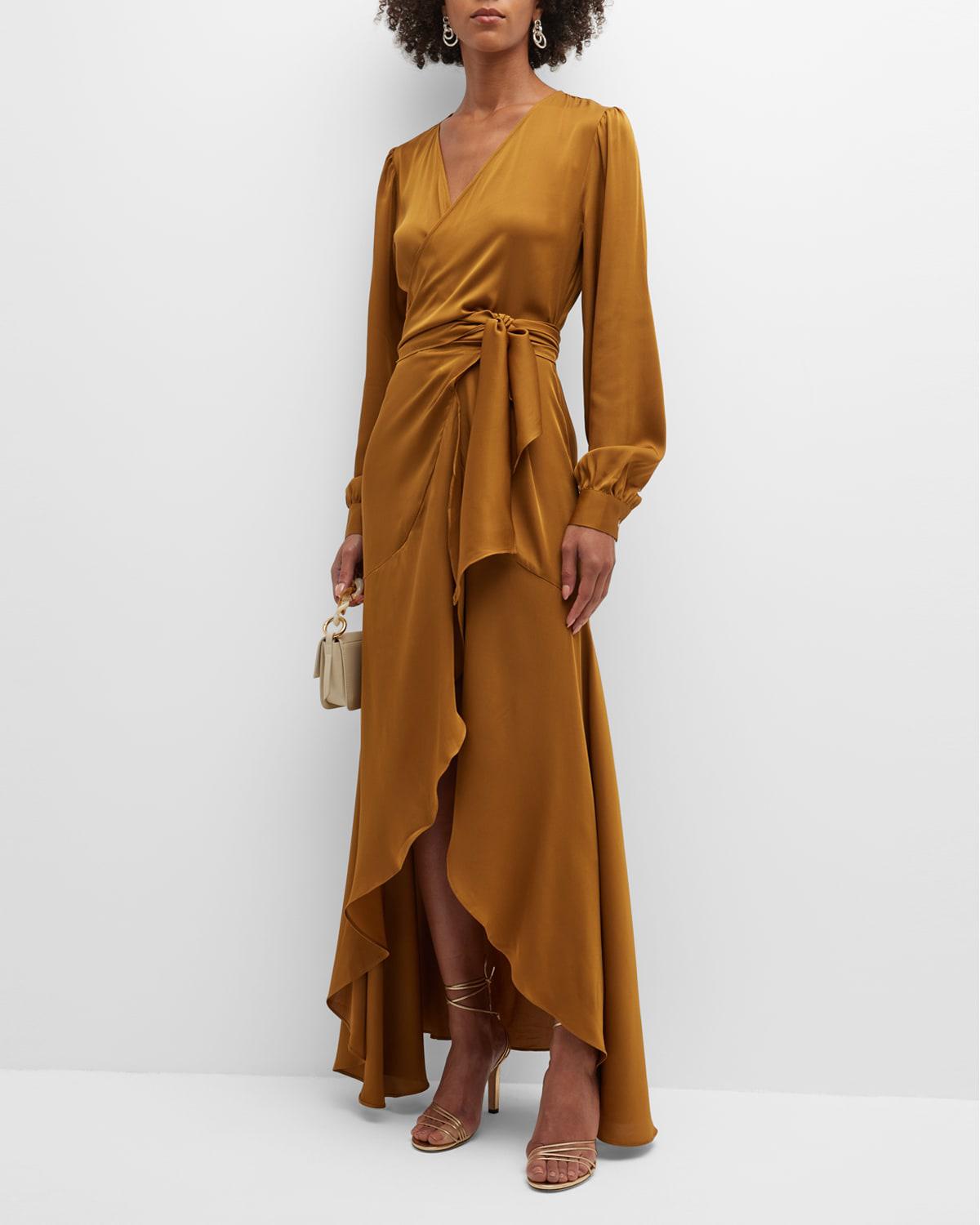 Ananda Silk High-Low Wrap Dress by NOUVELLE SILK95FIVE | jellibeans