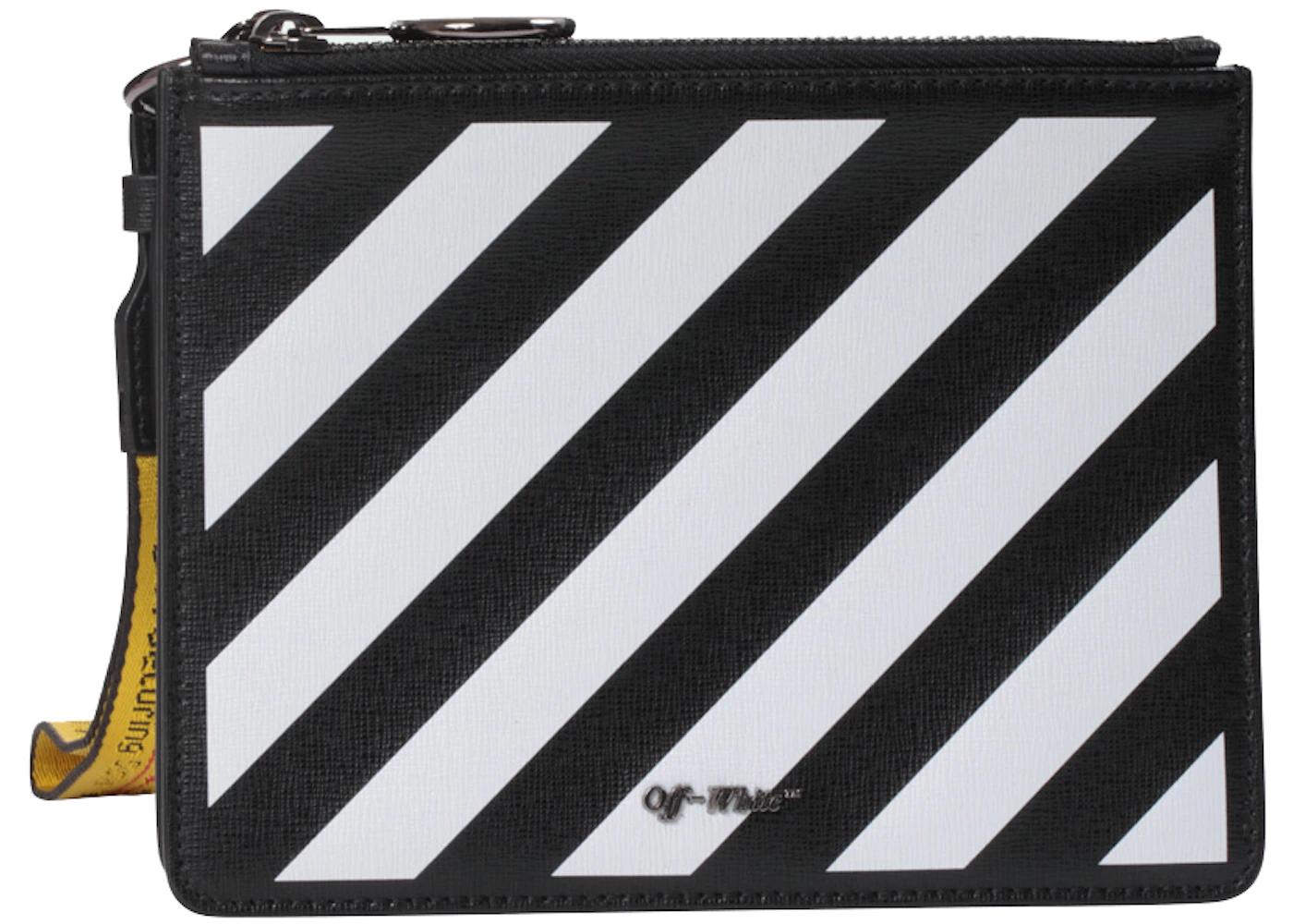 OFF-WHITE Double Pouch Diag Black White Yellow by OFF-WHITE