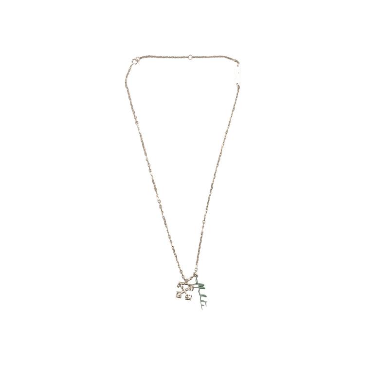 Off-White Logo Metal Leaves Necklace 'Green' by OFF-WHITE