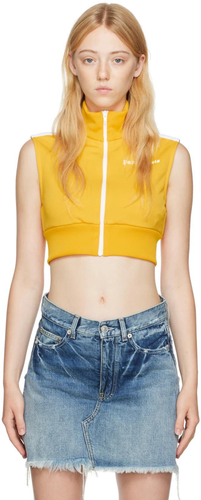 Yellow Classic Track Vest by PALM ANGELS