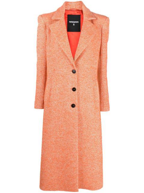 notched-collar single-breasted coat by PATRIZIA PEPE